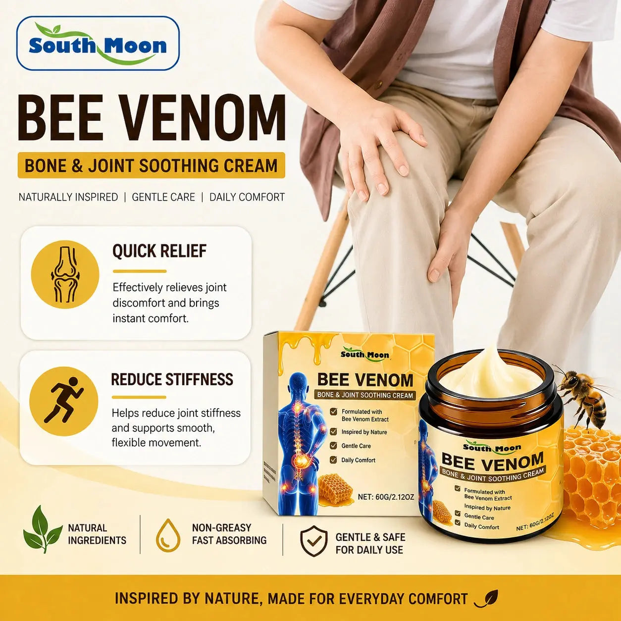 South Moon Bee Venom Cream – Soothing Joint & Muscle Care Xafoora