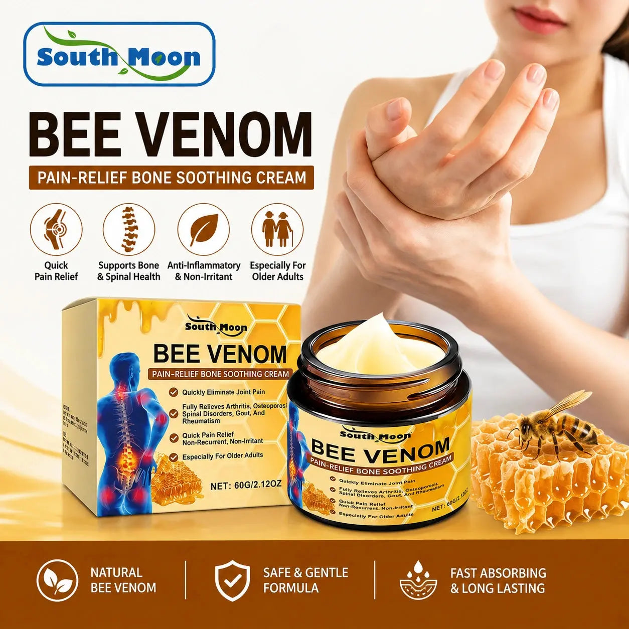 South Moon Bee Venom Cream – Soothing Joint & Muscle Care Xafoora