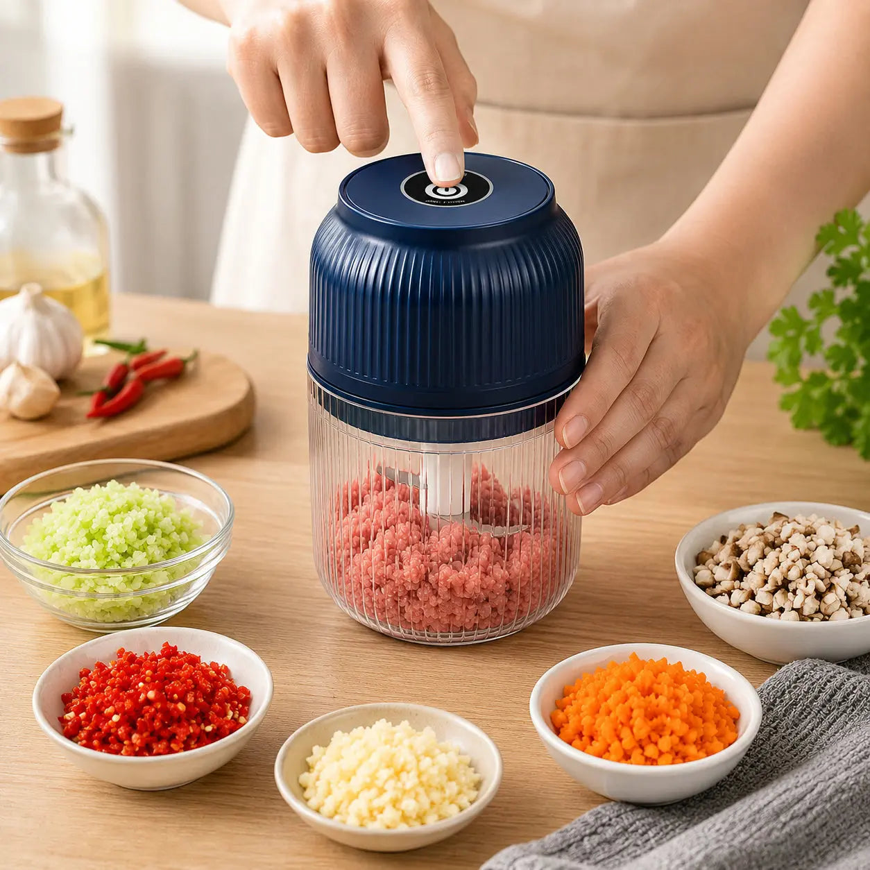 Garlic chopper electric USB Rechargeable – Mini Food Processor & Vegetable Cutter xafoora